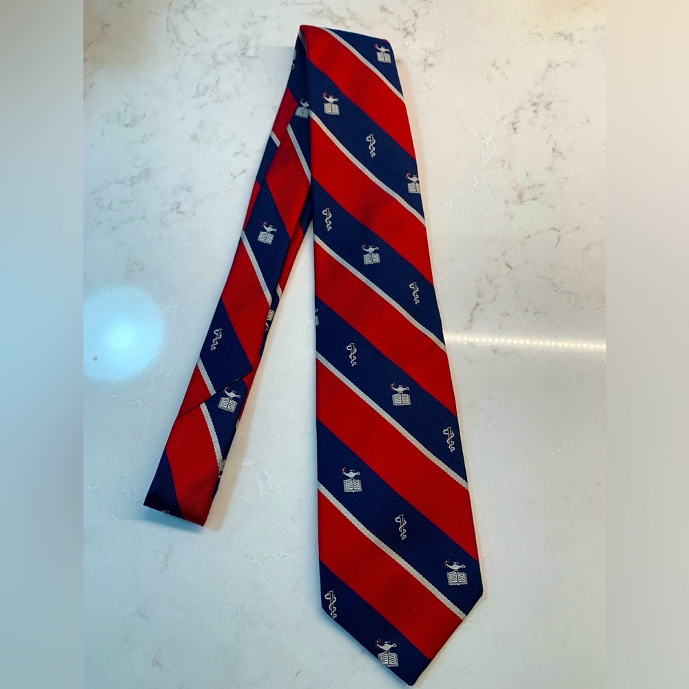 Ben Silver Charleston London Silk Medical Red and Blue Nautical Tie​